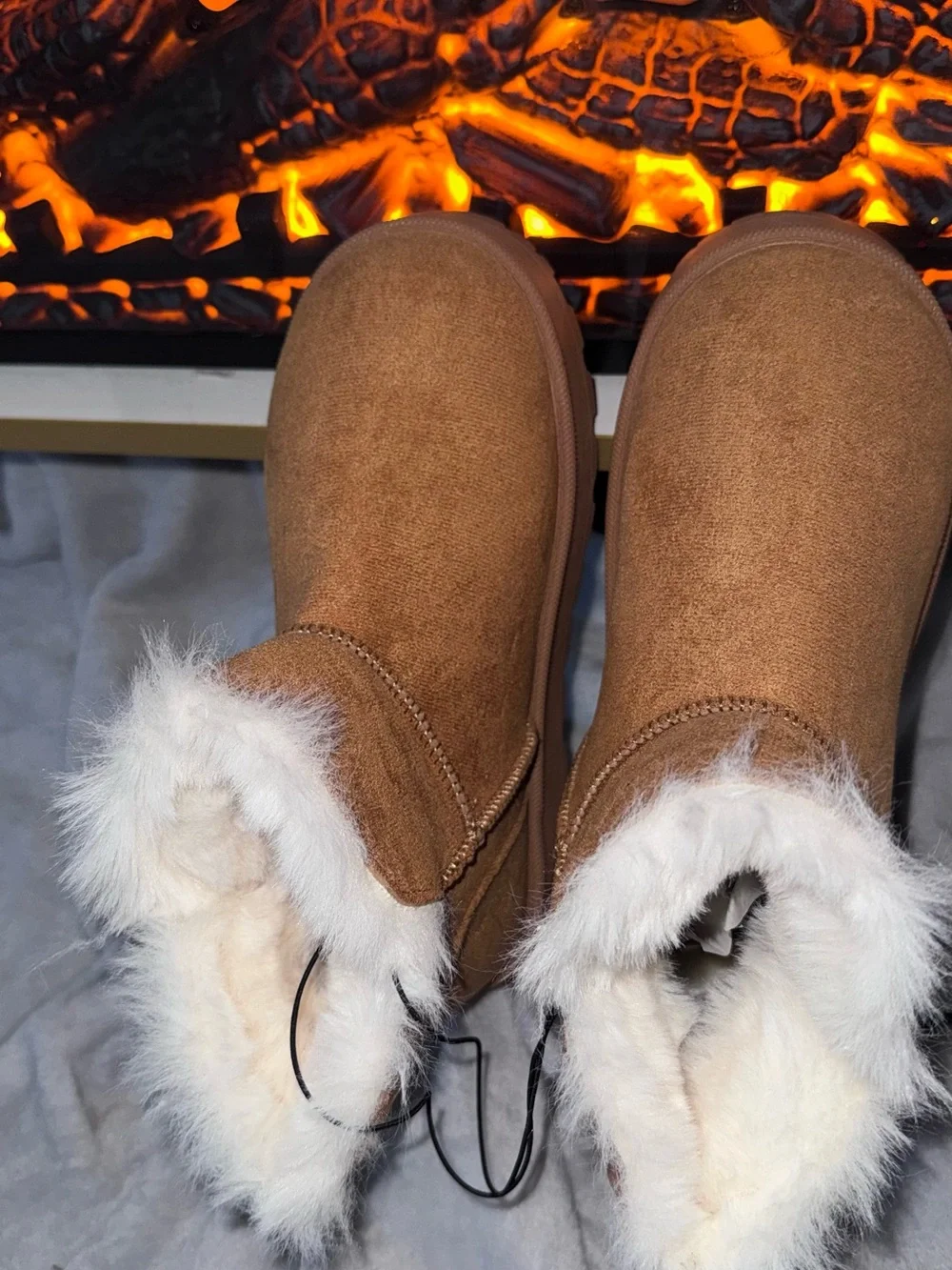 Pop Girls shearling-style boots for girls; sizes available: 11, 12, and 4.